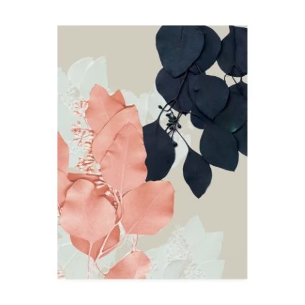 Jennifer Goldberger 'Indigo And Blush Leaves Iv' Canvas Art, 24x32, Trademark Fine Art, Mfr#: WAG10507-C2432GG